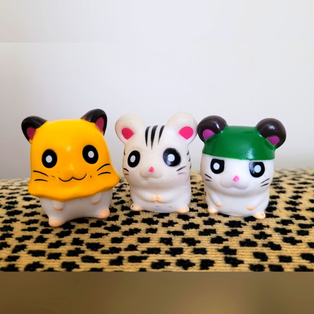 2000s Adventures of Hamtaro. 1.5" lot of 3 figures